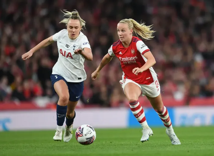 Framed Print : Arsenal vs. Tottenham: A FA WSL Showdown - Beth Mead vs. Josie Green: Clash of the Stars