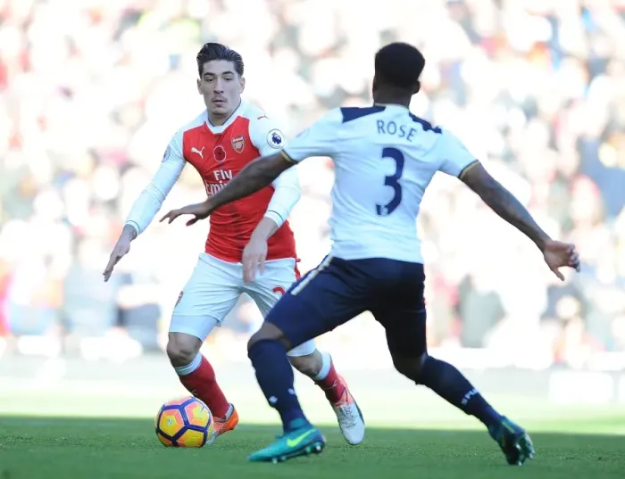 Framed Print : Arsenal vs. Tottenham: Hector Bellerin vs. Danny Rose - Premier League Clash at Emirates Stadium (2016-17)