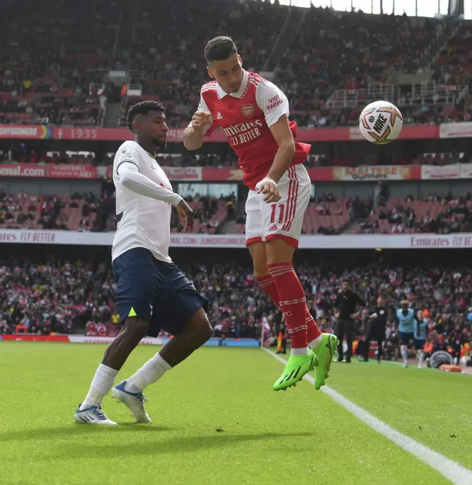 Framed Print : Arsenal vs. Tottenham: Martinelli vs. Emerson Royal Clash in the 2022-23 Premier League Framed Print : Arsenal vs. Tottenham: Martinelli vs. Emerson Royal Clash in the 2022-23 Premier League