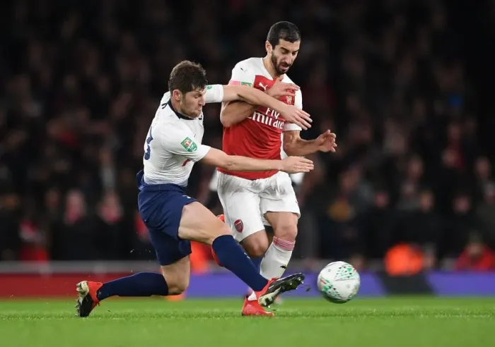 Framed Print : Arsenal vs. Tottenham: Mkhitaryan vs. Davies in Carabao Cup Quarterfinal Showdown