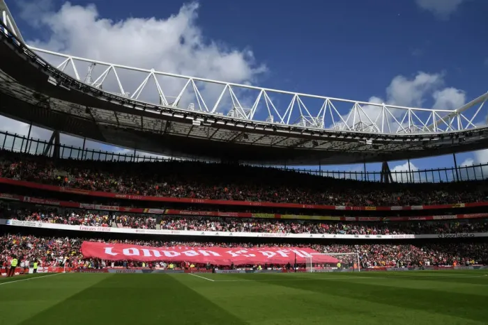 Framed Print : Arsenal vs. Tottenham: North Bank Erupts in Emirates Stadium Showdown