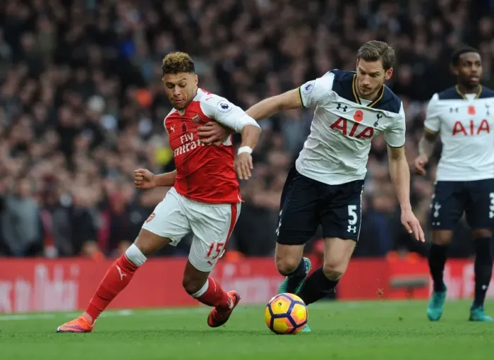 Framed Print : Arsenal vs. Tottenham: Oxlade-Chamberlain vs. Vertonghen Clash in the 2016-17 Premier League Framed Print : Arsenal vs. Tottenham: Oxlade-Chamberlain vs. Vertonghen Clash in the 2016-17 Premier League