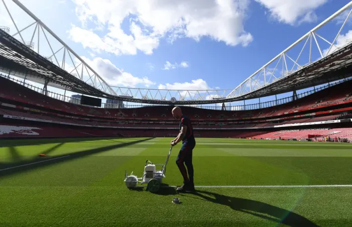 Framed Print : Arsenal vs. Tottenham: Pre-Match Preparations at Emirates Stadium Framed Print : Arsenal vs. Tottenham: Pre-Match Preparations at Emirates Stadium