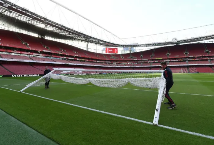 Framed Print : Arsenal vs. Tottenham: Preparing for the Big Game - Setting the Stage at Emirates Stadium