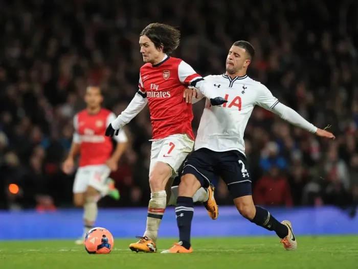 Framed Print : Arsenal vs. Tottenham: Rosicky Scores the Second Goal in FA Cup Third Round Thriller at Emirates Stadium