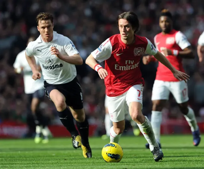 Framed Print : Arsenal vs. Tottenham: Rosicky vs. Parker Clash in the 2011-12 Premier League