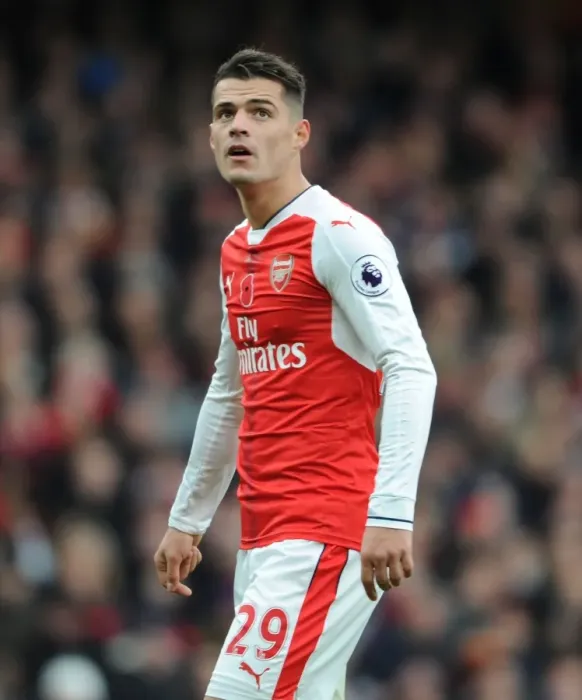Framed Print : Arsenal vs. Tottenham Showdown: Xhaka's Battle in the 2016-17 Premier League - Arsenal's Midfield Maestro Faces Off Against Spurs at Emirates Stadium Framed Print : Arsenal vs. Tottenham Showdown: Xhaka's Battle in the 2016-17 Premier League - Arsenal's Midfield Maestro Faces Off Against Spurs at Emirates Stadium