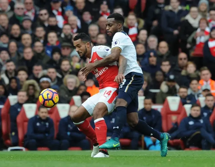 Framed Print : Arsenal vs. Tottenham: Theo Walcott Holds Off Danny Rose in Intense Premier League Clash (2016-17) Framed Print : Arsenal vs. Tottenham: Theo Walcott Holds Off Danny Rose in Intense Premier League Clash (2016-17)