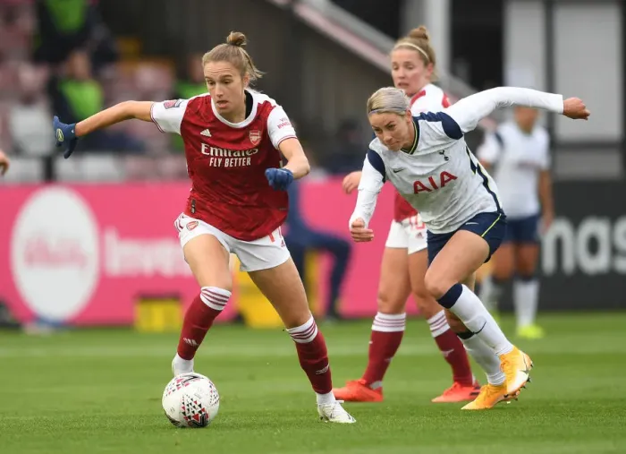 Framed Print : Arsenal vs. Tottenham Women: FA Cup Clash - Vivianne Miedema Faces Off Against Alanna Kennedy Framed Print : Arsenal vs. Tottenham Women: FA Cup Clash - Vivianne Miedema Faces Off Against Alanna Kennedy