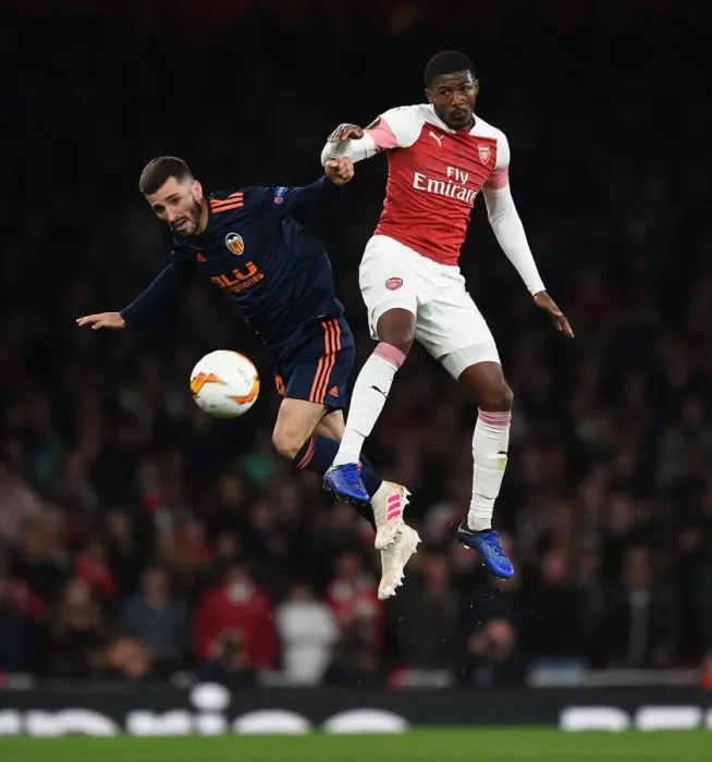 Framed Print : Arsenal vs Valencia: Ainsley Maitland-Niles vs Jose Gaya - UEFA Europa League Semi-Final Clash Framed Print : Arsenal vs Valencia: Ainsley Maitland-Niles vs Jose Gaya - UEFA Europa League Semi-Final Clash