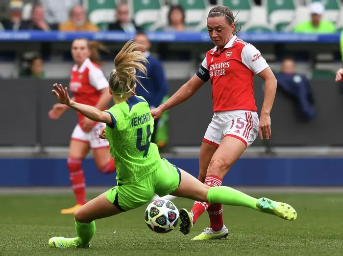 Framed Print : Arsenal vs. VfL Wolfsburg: A Battle in the UEFA Women's Champions League Semi-Finals Framed Print : Arsenal vs. VfL Wolfsburg: A Battle in the UEFA Women's Champions League Semi-Finals