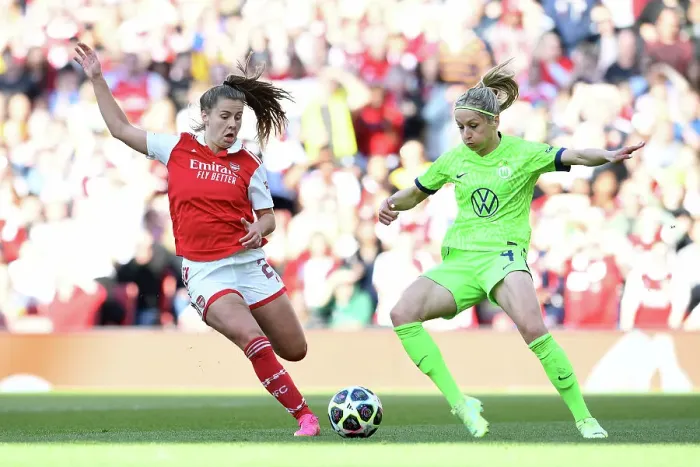 Framed Print : Arsenal vs. VfL Wolfsburg: A Battle in the UEFA Women's Champions League Semifinals (2022-23) Framed Print : Arsenal vs. VfL Wolfsburg: A Battle in the UEFA Women's Champions League Semifinals (2022-23)