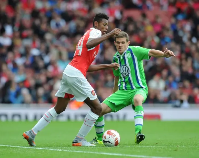 Framed Print : Arsenal vs. VfL Wolfsburg: A Tense Emirates Cup Showdown, 2015