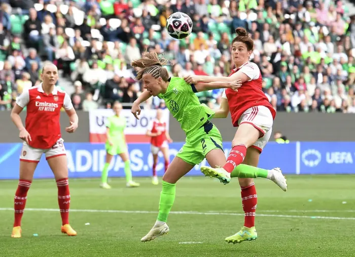 Framed Print : Arsenal vs. VfL Wolfsburg: A UEFA Women's Champions League Semi-Final Showdown