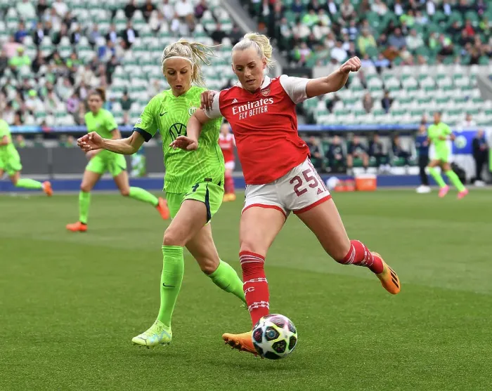 Framed Print : Arsenal vs. VfL Wolfsburg: A UEFA Women's Champions League Semifinal Battle