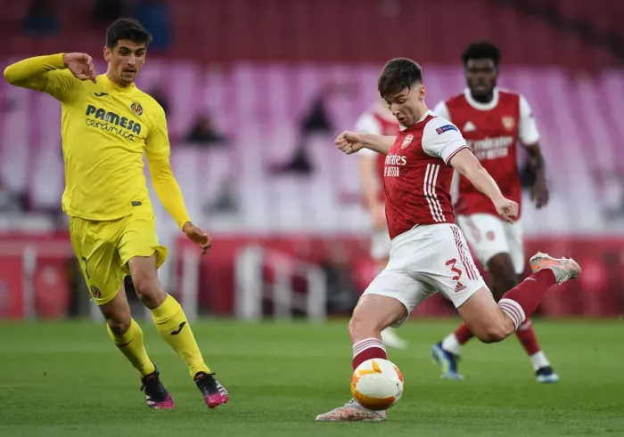 Framed Print : Arsenal vs. Villarreal: Tierney Takes On Moreno in Europa League Semi-Final Showdown (Behind Closed Doors) Framed Print : Arsenal vs. Villarreal: Tierney Takes On Moreno in Europa League Semi-Final Showdown (Behind Closed Doors)