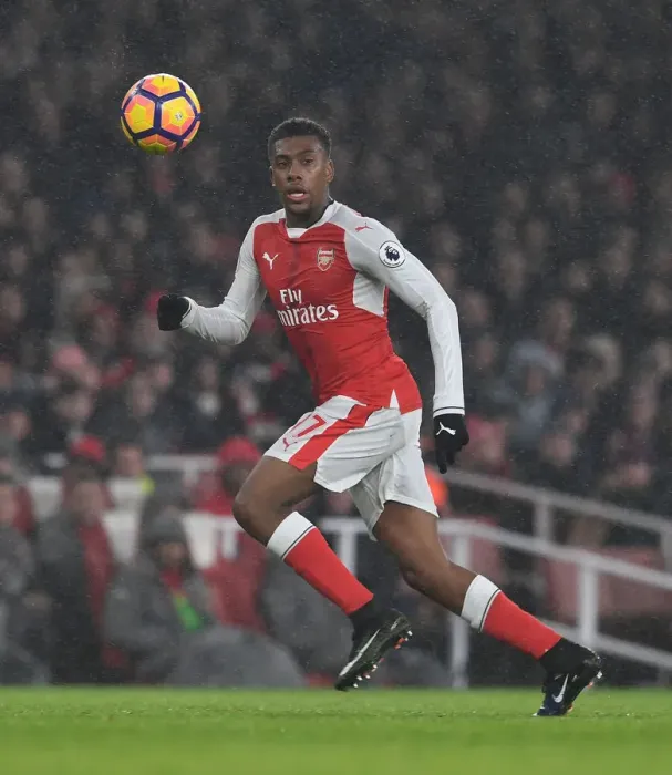 Framed Print : Arsenal vs. Watford: Alex Iwobi in Action at the Emirates Stadium, Premier League 2016-17