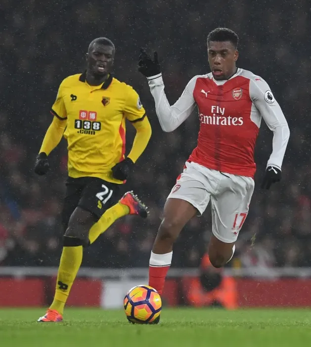 Framed Print : Arsenal vs. Watford: Alex Iwobi Faces Off Against M'Baye Niang in Premier League Clash Framed Print : Arsenal vs. Watford: Alex Iwobi Faces Off Against M'Baye Niang in Premier League Clash