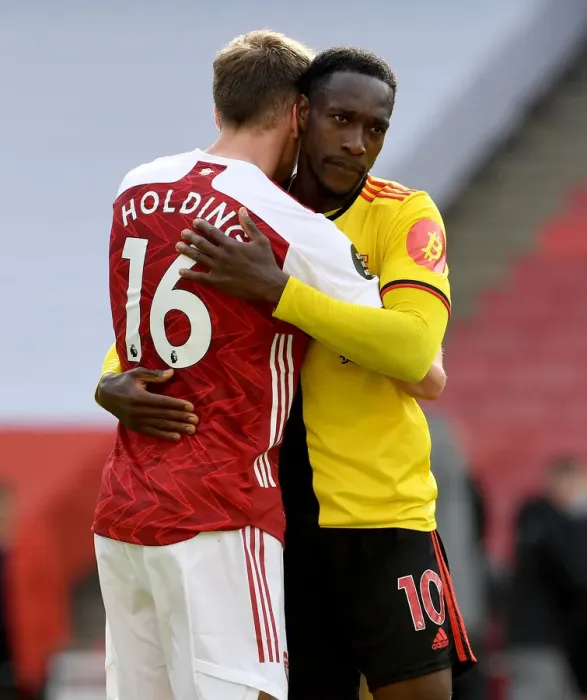 Framed Print : Arsenal vs. Watford: Emotional Reunion of Danny Welbeck and Rob Holding Framed Print : Arsenal vs. Watford: Emotional Reunion of Danny Welbeck and Rob Holding