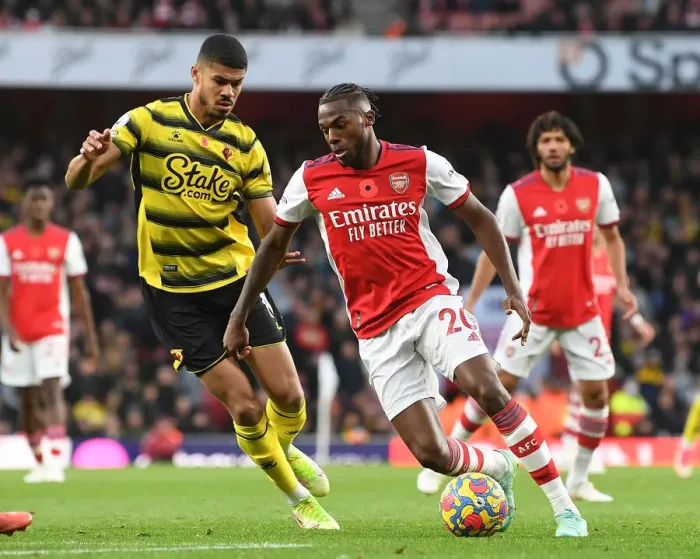 Framed Print : Arsenal vs. Watford: Nuno Tavares vs. Ashley Fletcher Clash in Premier League Showdown Framed Print : Arsenal vs. Watford: Nuno Tavares vs. Ashley Fletcher Clash in Premier League Showdown