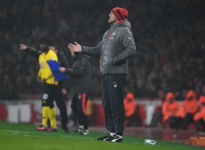 Framed Print : Arsenal vs. Watford: Steve Bould Leads the Gunners in Premier League Clash