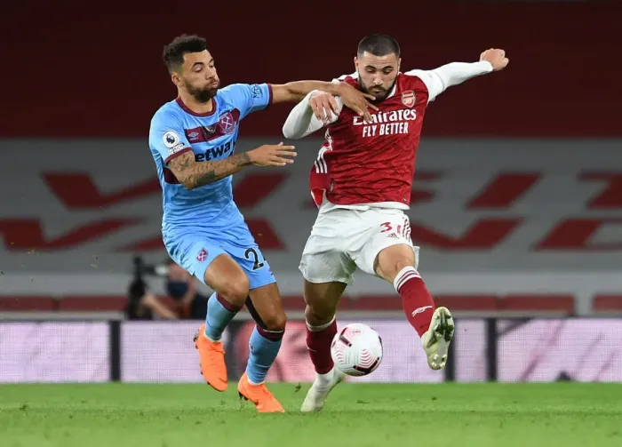 Framed Print : Arsenal vs. West Ham: Kolasinac vs. Fredericks - Premier League Showdown at Emirates Stadium Framed Print : Arsenal vs. West Ham: Kolasinac vs. Fredericks - Premier League Showdown at Emirates Stadium