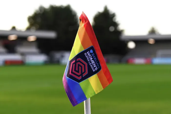 Framed Print : Arsenal vs. West Ham United: Rainbow Laces Match - Vibrant Corner Flags Light Up Barclays Women's Super League Clash Framed Print : Arsenal vs. West Ham United: Rainbow Laces Match - Vibrant Corner Flags Light Up Barclays Women's Super League Clash