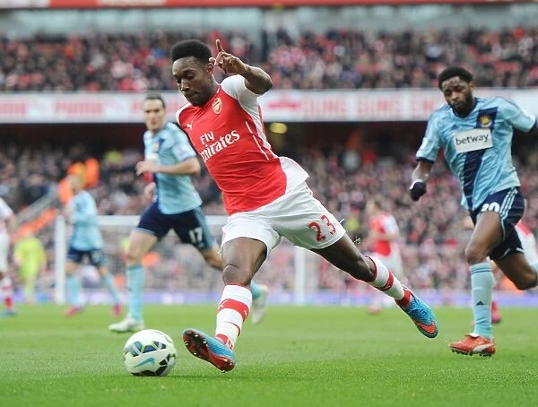 Arsenal vs West Ham United: Danny Welbeck in Action at the Emirates Stadium, Premier League 2014-2015