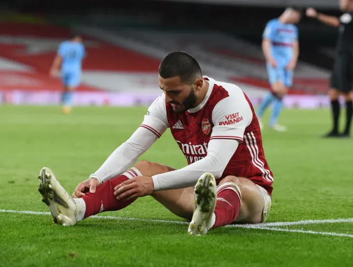 Framed Print : Arsenal vs West Ham United: Sead Kolasinac in Action at the Emirates Stadium (2020-21 Premier League)