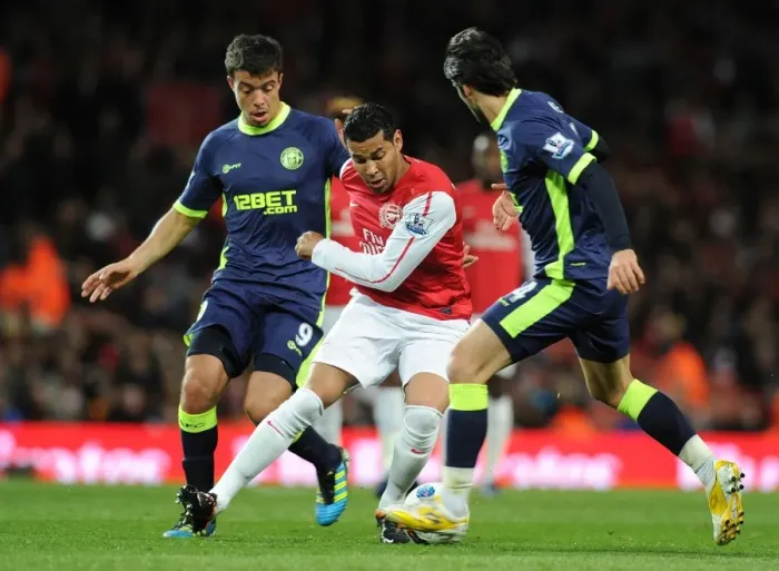 Framed Print : Arsenal vs. Wigan Athletic: Tense Clash at Emirates Stadium, April 2012 Framed Print : Arsenal vs. Wigan Athletic: Tense Clash at Emirates Stadium, April 2012