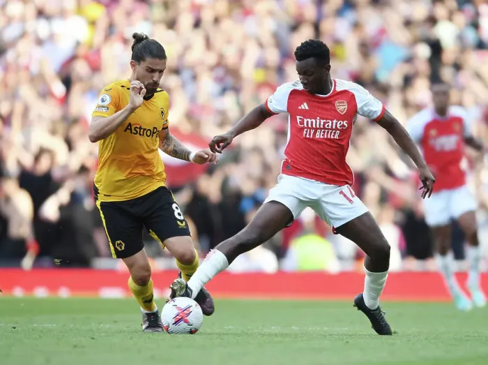 Framed Print : Arsenal vs. Wolverhampton Wanderers: Nketiah vs. Neves - Premier League Showdown (2022-23) Framed Print : Arsenal vs. Wolverhampton Wanderers: Nketiah vs. Neves - Premier League Showdown (2022-23)
