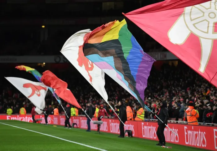 Framed Print : Arsenal vs. Wolverhampton Wanderers: Rainbow Flag Debut in Premier League 2021-22 at Emirates Stadium Framed Print : Arsenal vs. Wolverhampton Wanderers: Rainbow Flag Debut in Premier League 2021-22 at Emirates Stadium