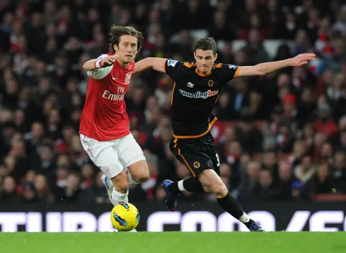 Framed Print : Arsenal vs. Wolverhampton Wanderers: Rosicky vs. Forde Clash in the Premier League (2011-2012)