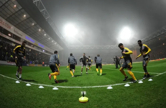Framed Print : Arsenal warm up. Preston North End 1: 2 Arsenal. FA Cup 3rd Round. Deepdale, Preston Framed Print : Arsenal warm up. Preston North End 1: 2 Arsenal. FA Cup 3rd Round. Deepdale, Preston