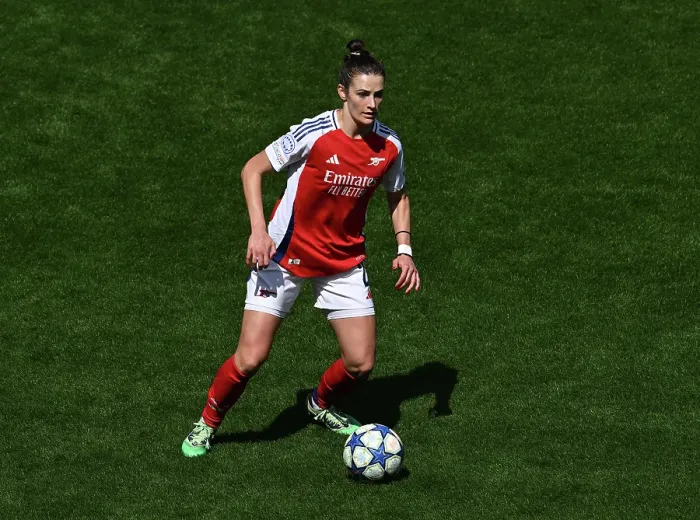 Framed Print : Arsenal WFC v Olympique Lyonnais - UEFA Women's Champions League Semi Final First Leg Arsenal WFC v Olympique Lyonnais - UEFA Women's Champions League Semi Final First Leg