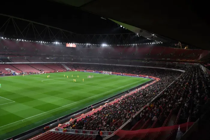 Framed Print : Arsenal WFC vs. FC Barcelona: A Battle in the UEFA Women's Champions League at Emirates Stadium