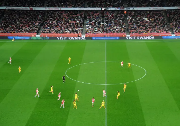 Framed Print : Arsenal WFC vs. FC Barcelona: A UEFA Women's Champions League Battle at Emirates Stadium