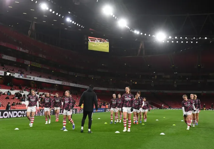 Framed Print : Arsenal WFC vs. FC Barcelona: A UEFA Women's Champions League Showdown at Emirates Stadium