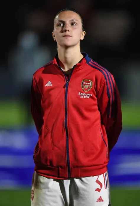 Framed Print : Arsenal WFC vs HB Koge: Lotte Wubben-Moy Pre-Match - UEFA Women's Champions League
