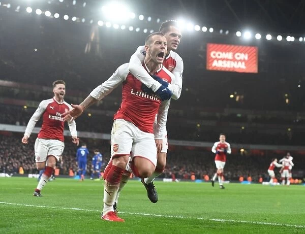 Arsenal: Wilshere and Xhaka Celebrate Goal Against Chelsea (2017-18)