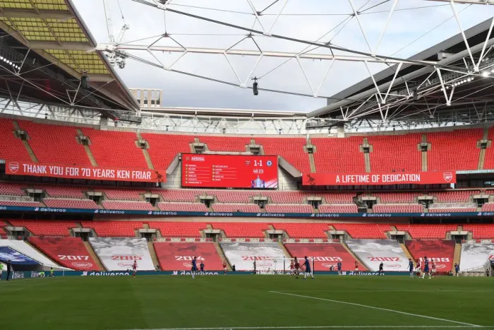 Framed Print : Arsenal Wins FA Cup Final at Empty Wembley Stadium Amidst Coronavirus Pandemic (Arsenal vs Chelsea, 2020)