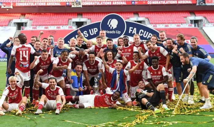 Framed Print : Arsenal Wins FA Cup: Triumph in Empty Wembley Stadium (Arsenal vs. Chelsea 2020)
