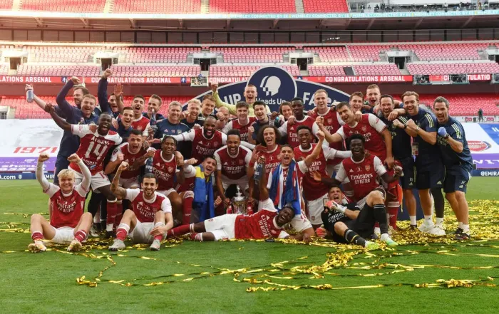 Framed Print : Arsenal Wins FA Cup in Empty Wembley (2020): Arsenal v Chelsea
