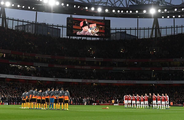 Arsenal and Wolves Players Observing Minutes Silence Before Premier League Match (2018-19)