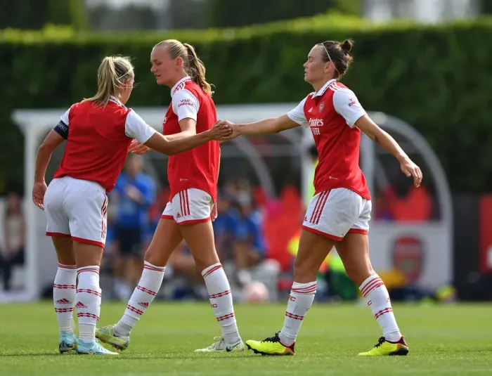 Framed Print : Arsenal Women: Caitlin Foord Scores in Pre-Season Victory Over Brighton & Hove Albion