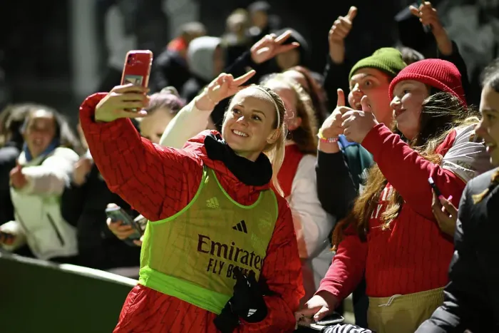Framed Print : Arsenal Women Celebrate Conti Cup Victory: Amanda Ilestedt Amid Cheering Fans Framed Print : Arsenal Women Celebrate Conti Cup Victory: Amanda Ilestedt Amid Cheering Fans