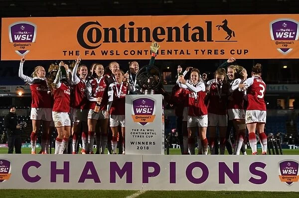 Arsenal Women Celebrate Continental Cup Victory over Manchester City Ladies