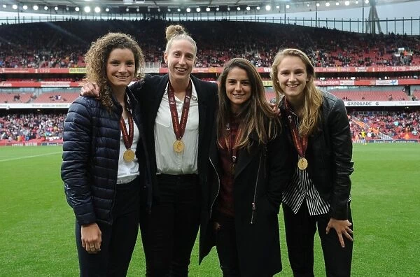 Arsenal Women Celebrate European Championship Victories at Emirates Stadium