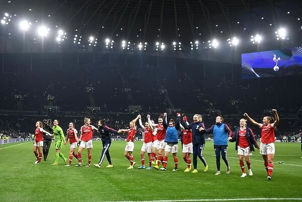 Arsenal Women Celebrate FA Womens Super League Victory over Tottenham Hotspur