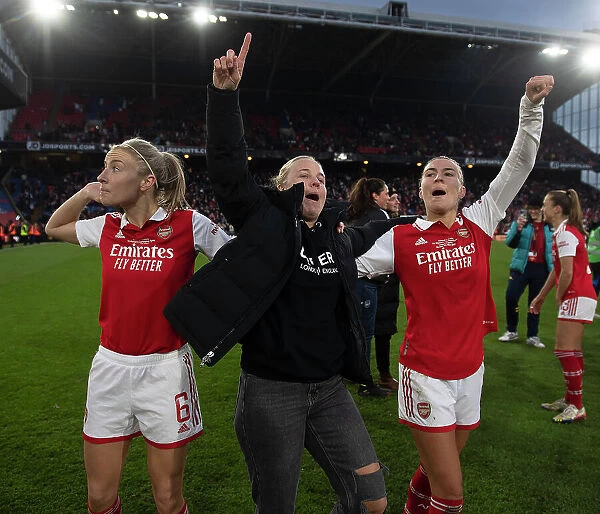 Arsenal Women Celebrate FA WSL Cup Final Victory over Chelsea